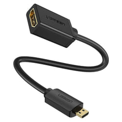 UGREEN 4K@60Hz Micro HDMI to HDMI Adapter Cable, Support HDR, ARC, 3D with Golden Plated Micro HDMI Male to HDMI Female Connectors Compatible with