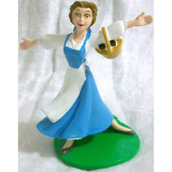 Disney Beauty and the Beast, 3 Plastic Pvc Belle Figure Doll Toy, Cake