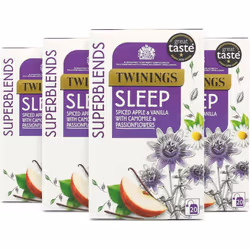 Twinings Superblends Sleep Tea with Spiced Apple, Vanilla, Camomile & Passionflowers, 80 Teabags (Multipack of 4 x 20 Bags)