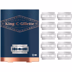 King C. Gillette Men's Double Edge Safety Razor Blades Pack of 10's Tainless Steel Blades Long lasting durability