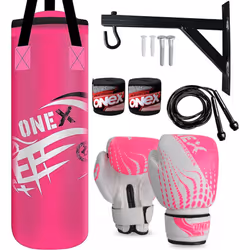2ft Kids Punch Bag Filled Boxing Training Set - PINK