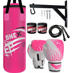 2ft Kids Punch Bag Filled Boxing Training Set - PINK