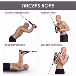 Bicep Tricep Ropes Pull Down Rope Cable Attachment Handle Bodybuilding