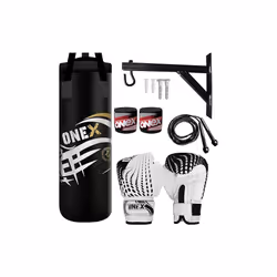 2ft Kids Punch Bag Filled Boxing Training Set - BLACK
