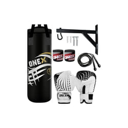 2ft Kids Punch Bag Filled Boxing Training Set - BLACK