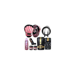 Boxing Gloves and Focus Pads Kickboxing Punching - PINK / BLACK