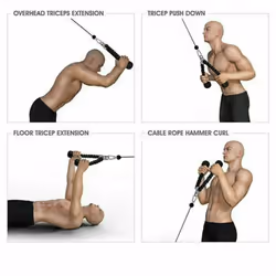 2X Tricep Rope Pull Down Attachment Gym Cable Arm Exercise Body Build.