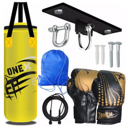 2Ft Punch Bag  MMA Training Wall Bracket Gloves Skipping Rope Kids Set