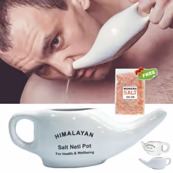 Ceramic Neti pot Nasal Cleansing Pot - Relief from Allergy & Sinus Symptoms 2X