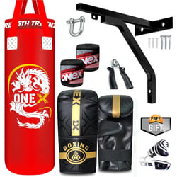 Boxing Bag 3ft Junior Kickboxing Set - Red