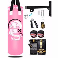 Punch Bag Set Junior Boxing Training 3ft Unfilled - Pink Set