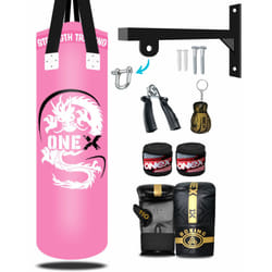 Punch Bag Set Junior Boxing Training 3ft Unfilled - Pink Set