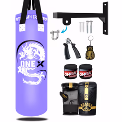 Punch Bag Set Junior Boxing Training 3ft Unfilled - Purple Set