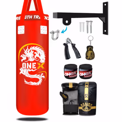 Punch Bag Set Junior Boxing Training 3ft Unfilled - Red Set