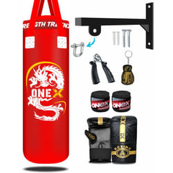 Punch Bag Set Junior Boxing Training 3ft Unfilled - Red Set