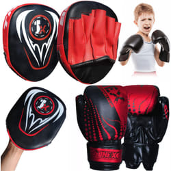 Focus Pad Boxing Set 6oz Punching Sparring Gloves - Blk/Red Set