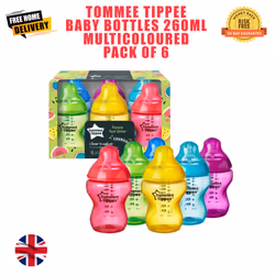 Tommee Tippee Baby Bottles 260ml Multicoloured Pack of 6