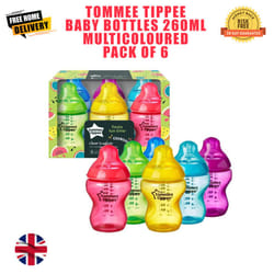 Tommee Tippee Baby Bottles 260ml Multicoloured Pack of 6