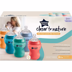 Tommee Tippee Baby Bottles 260ml Multicoloured Pack of 6