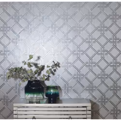 Arthouse Gianni Geometric Twist Knot Pattern Foil Wallpaper Silver 903105