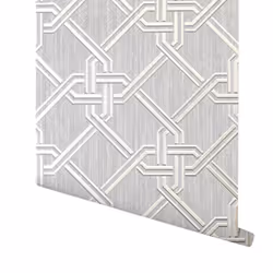 Arthouse Gianni Geometric Twist Knot Pattern Foil Wallpaper Silver 903105