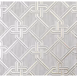 Arthouse Gianni Geometric Twist Knot Pattern Foil Wallpaper Silver 903105