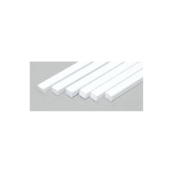 EverGreen EVG187 0.13 x 0.16 in. Styrere Strips Railroad Building Supply, White
