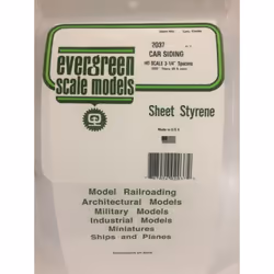 Evergreen 2037 - 0.037" Polystyrene HO Gauge Freight Car Siding Sheet 6" x 12"