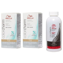 ) Wella Colour Charm Permanent Liquid Hair Toner - 42ml - T15+T15+Developer(Vol.20