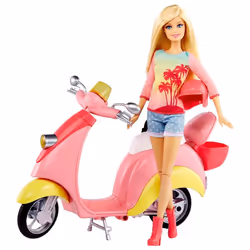 Mattel Barbie Glam Scooter Doll Dolls (Multicolour, Girl, 3 Years,