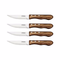 Tramontina Jumbo, Steak knife, Two-piece construction, 12.5 cm, Stainless steel, Stainless steel, Wood