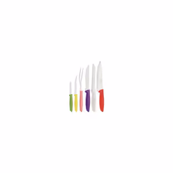 Plenus Kitchen Knives Set of 6 with Paring, Bread, Chef and Steak Sharp Knife Plus Carving Fork, Vegetable Chopper,