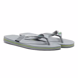 Havaianas Mens Brasil Logo Summer Beach Pool Sandals Thongs Flip Flops - 6/7 UK, Steel Grey
