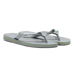 Havaianas Mens Brasil Logo Summer Beach Pool Sandals Thongs Flip Flops - 6/7 UK, Steel Grey