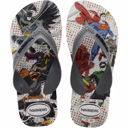 Havaianas Boys Kids Max Herois Summer Beach Holiday Sandals Flip Flops - 12K UK, White/Grey