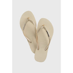 HAVAIANAS kids slim glitter strap flip flops - KIDS UK 10/11, BEIGE
