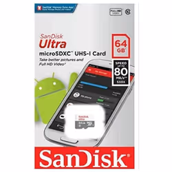 SanDisk 64 GB SDSQUNS-064G-GN3MA Class 10 Ultra Android MicroSDXC Memory Card and SD Adapter