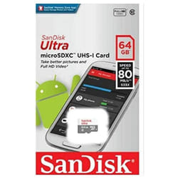 SanDisk 64 GB SDSQUNS-064G-GN3MA Class 10 Ultra Android MicroSDXC Memory Card and SD Adapter
