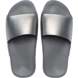 Havaianas Womens Slide Classic Metallic Summer Sandals Flip Flops Sliders - 6/7 UK, Silver