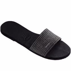 Havaianas Womens You Malta Summer Beach Sandals Flip Flop Slides Sliders - 3/4 UK, Black