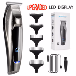 Mens Hair Clipper LED Display Cordless Electric Hair Trimmer Shaver