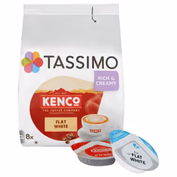 Tassimo Kenco Flat White Coffee Pods Pack of 5 Total 80 pods 40 servings