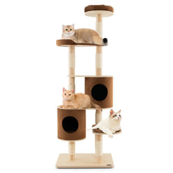 6-Tier Cat Tree Tower w/Condo & Sisal Scratching Posts - 190cm, Wooden