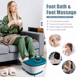 Folding Foot Bath Massage Bubble Foot Spa Basin with Medicine Box Remote Control
