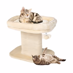 2-Tier Cat Tree Cat Tower Kitten Activity Center With Cozy Cat Bed