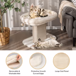 2-Tier Cat Tree Cat Tower Kitten Activity Center With Cozy Cat Bed
