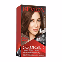 Revlon Colorsilk Beautiful Color Permanent Hair Color with 3D Gel Technology & Keratin, 100% Gray Coverage Hair Dye, 37 Dark ...