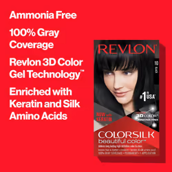 Revlon Colorsilk Beautiful Color Permanent Hair Color with 3D Gel Technology & Keratin, 100% Gray Coverage Hair Dye, 37 Dark Golden Brown