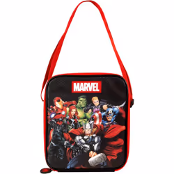 Marvel Avengers Tech Insulated Kids Lunch Shoulder Strap, Official Merchandise by Polar Gear  600D Polyester Cooler
