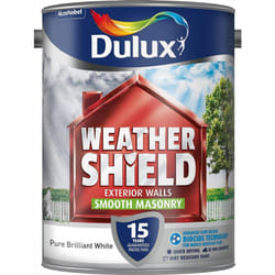 Dulux Weathershield Smooth Masonry Paint - Pure Brilliant White - 5L